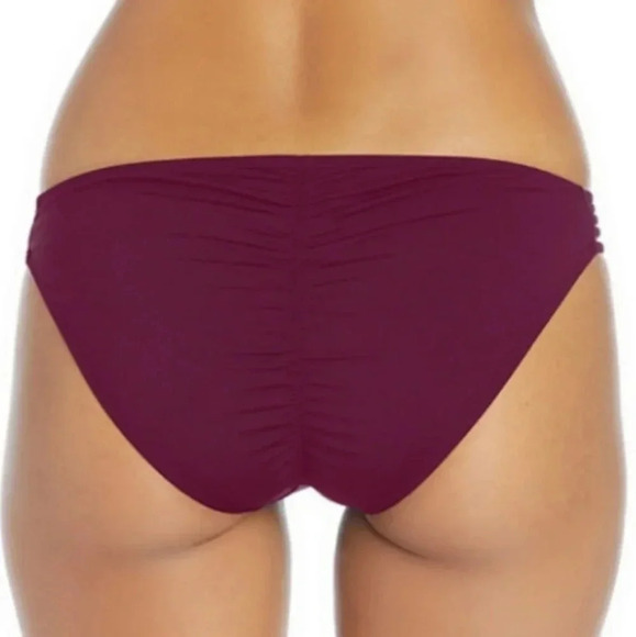 Bikini Bottom Swimsuit Hipster Burgundy Lined Size XL Side Detail Ambrielle - Picture 8 of 8